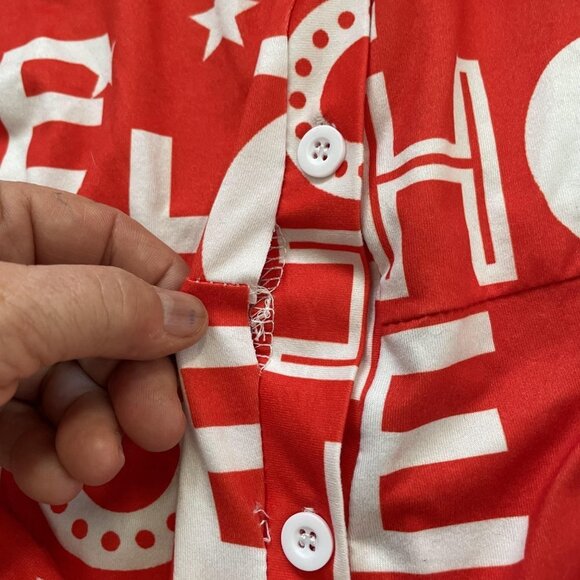 CBR One Piece Jumpsuit Women Large Red Long Sleeve Front Buttons Down - Picture 7 of 16